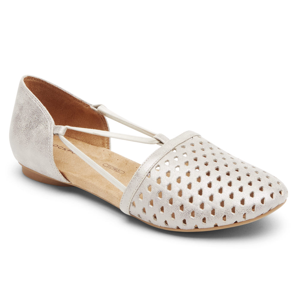 Sapatos Frouxos Rockport Mulher Branco - Reagan Perforated - 52476TFDP